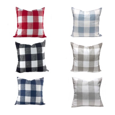 Plaid Pillow Cover, Modern Farmhouse Check Lumbar, Euro, Sham Pillowcase   122657424145